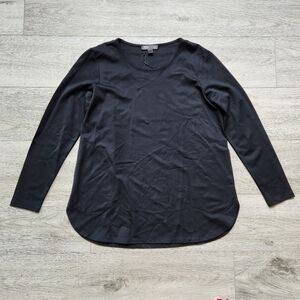 Renuar Black Long Sleeve Knit Top Womens Small Shirt Classic Staple